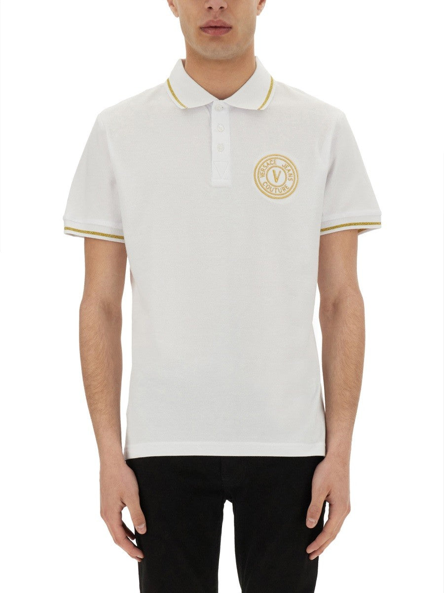 Versace Jeans Couture - POLO IN COTONE CON V-EMBLEM polo-in-cotone-con-v-emblem_a3ea0855-b150-4d18-b2cb-cca9713858c4
