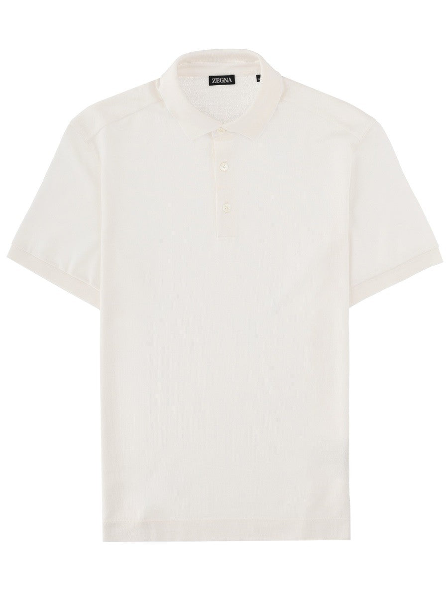 Zegna POLO IN COTONE E SETA