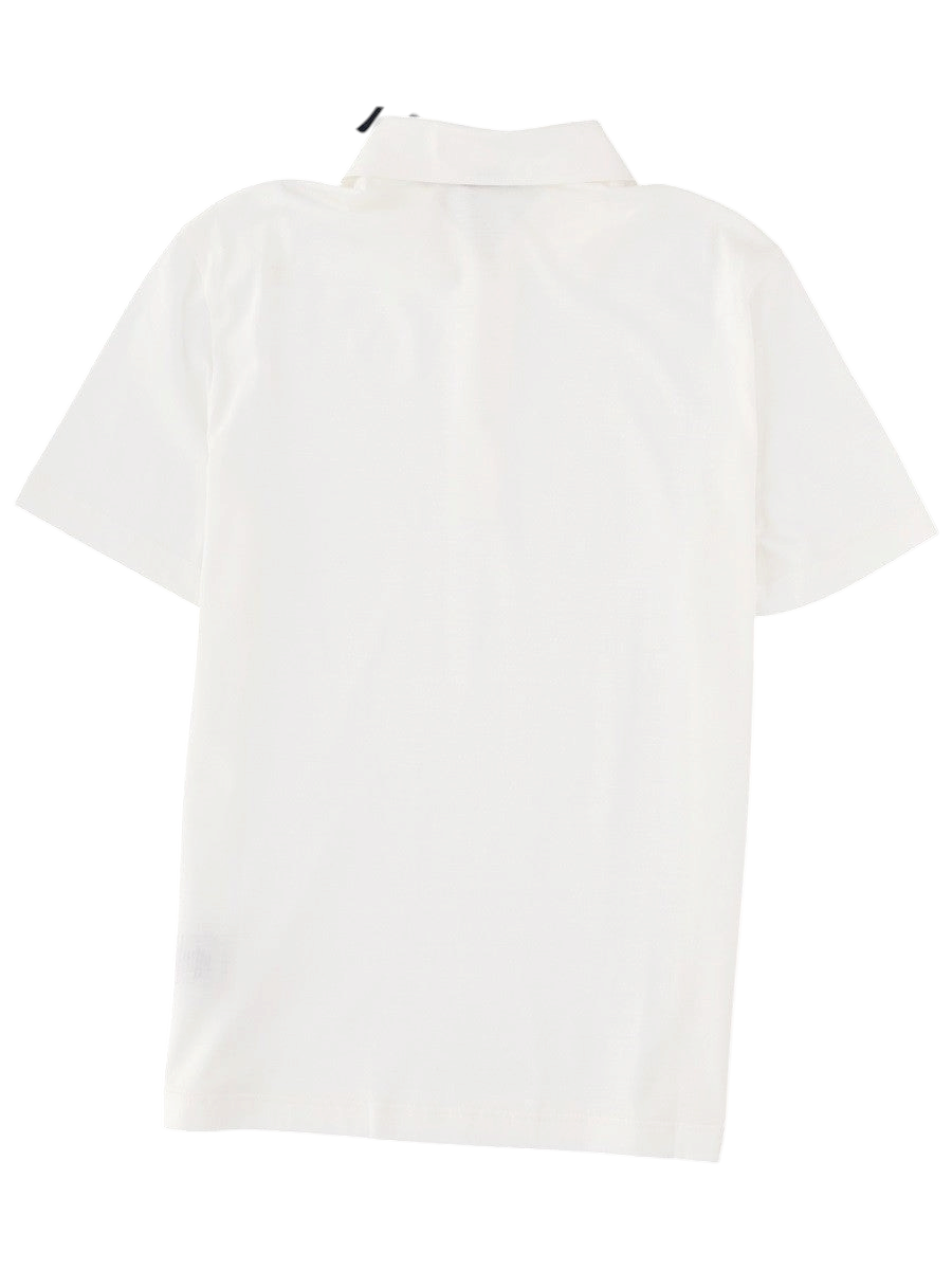 Klosmo Herno white short-sleeve cotton polo shirt, back view