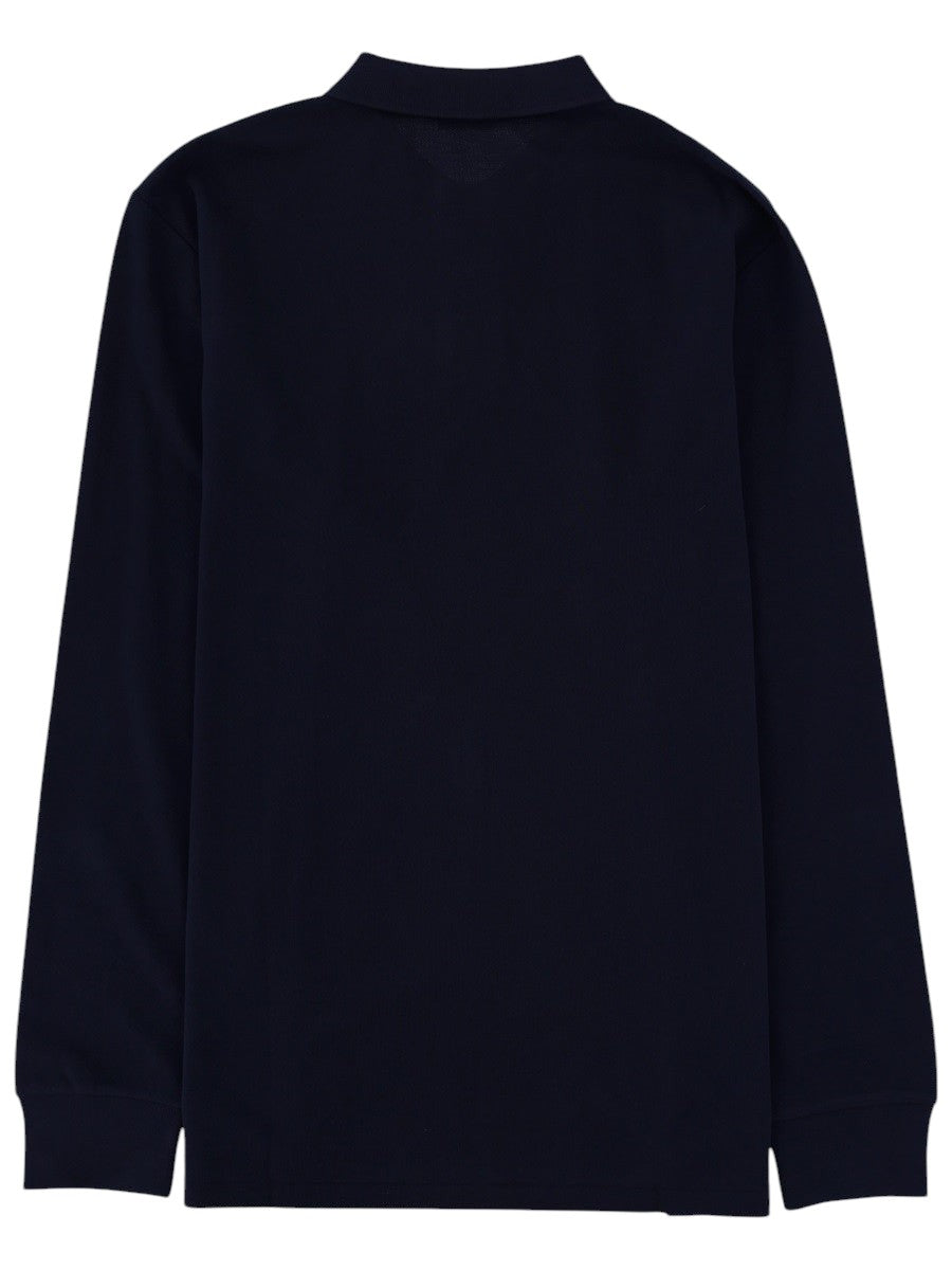 Polo Ralph Lauren - Long Sleeved Cotton Polo in Blue color with Red Logo