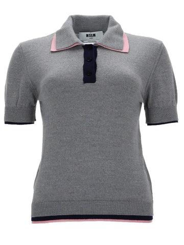 msgm POLO IN LANA CON DOPPIO BORDO