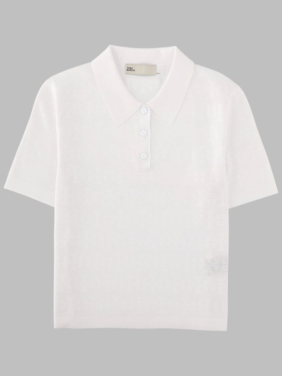 Tory Burch Tory Burch - POLO IN VISCOSA POINTELLE