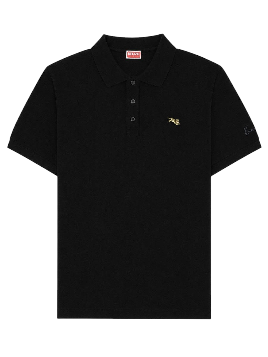 Kenzo - Jumping Tiger Cotton Polo Shirt Black