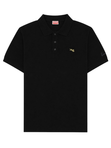 Kenzo - Jumping Tiger Cotton Polo Shirt Black