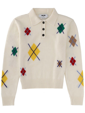 POLO SHIRT WITH "ARGYLE MULTICOLOR" PATTERN