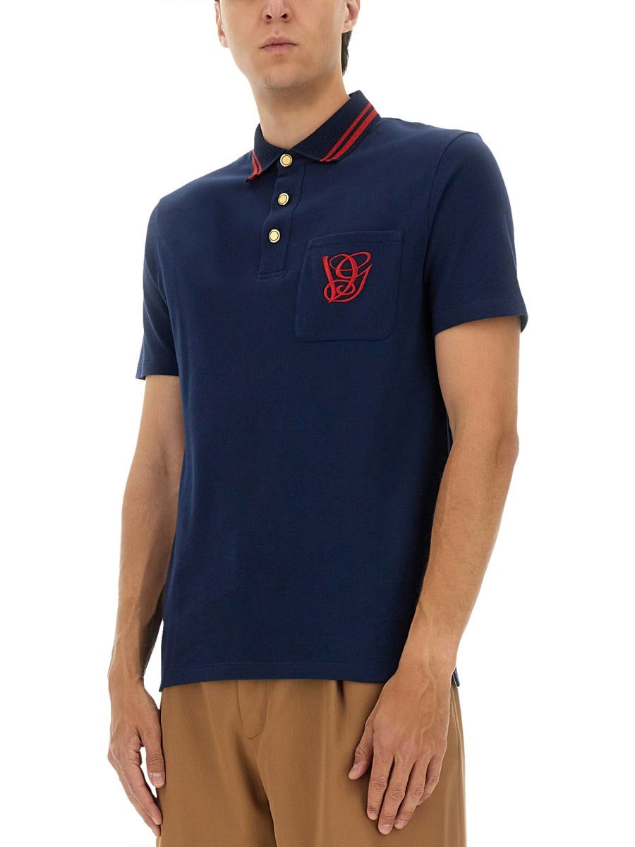 Valentino - POLO SHIRT WITH VG EMBROIDERY