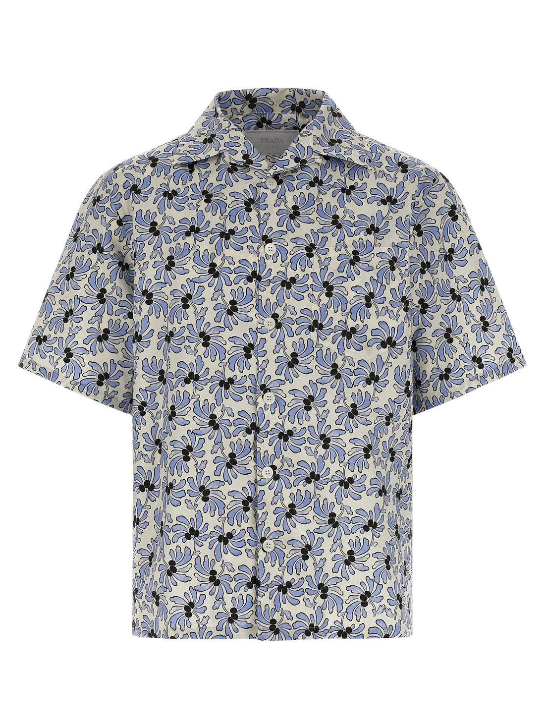 PRADA - Pongé shirt Light Blue M