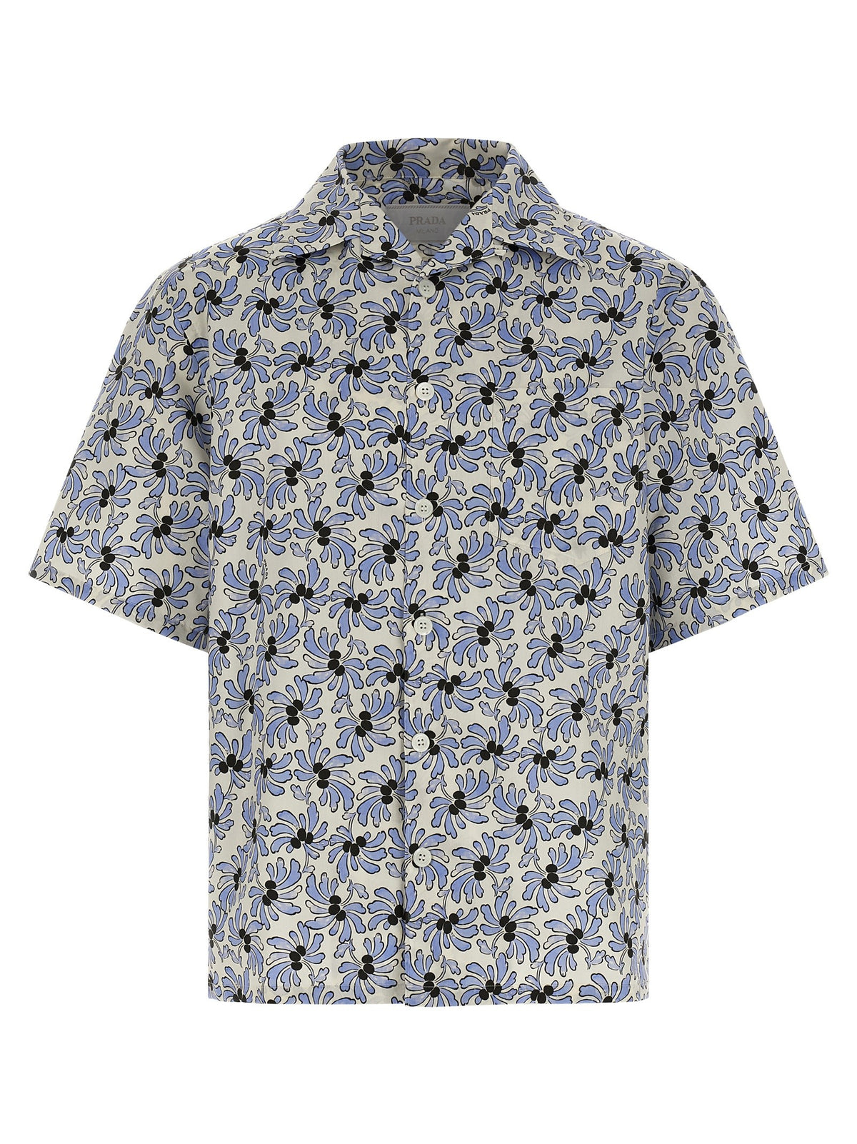PRADA - Pongé shirt Light Blue M