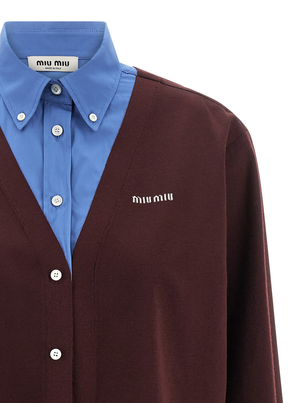 Miu Miu - Poplin and cashmere shirt