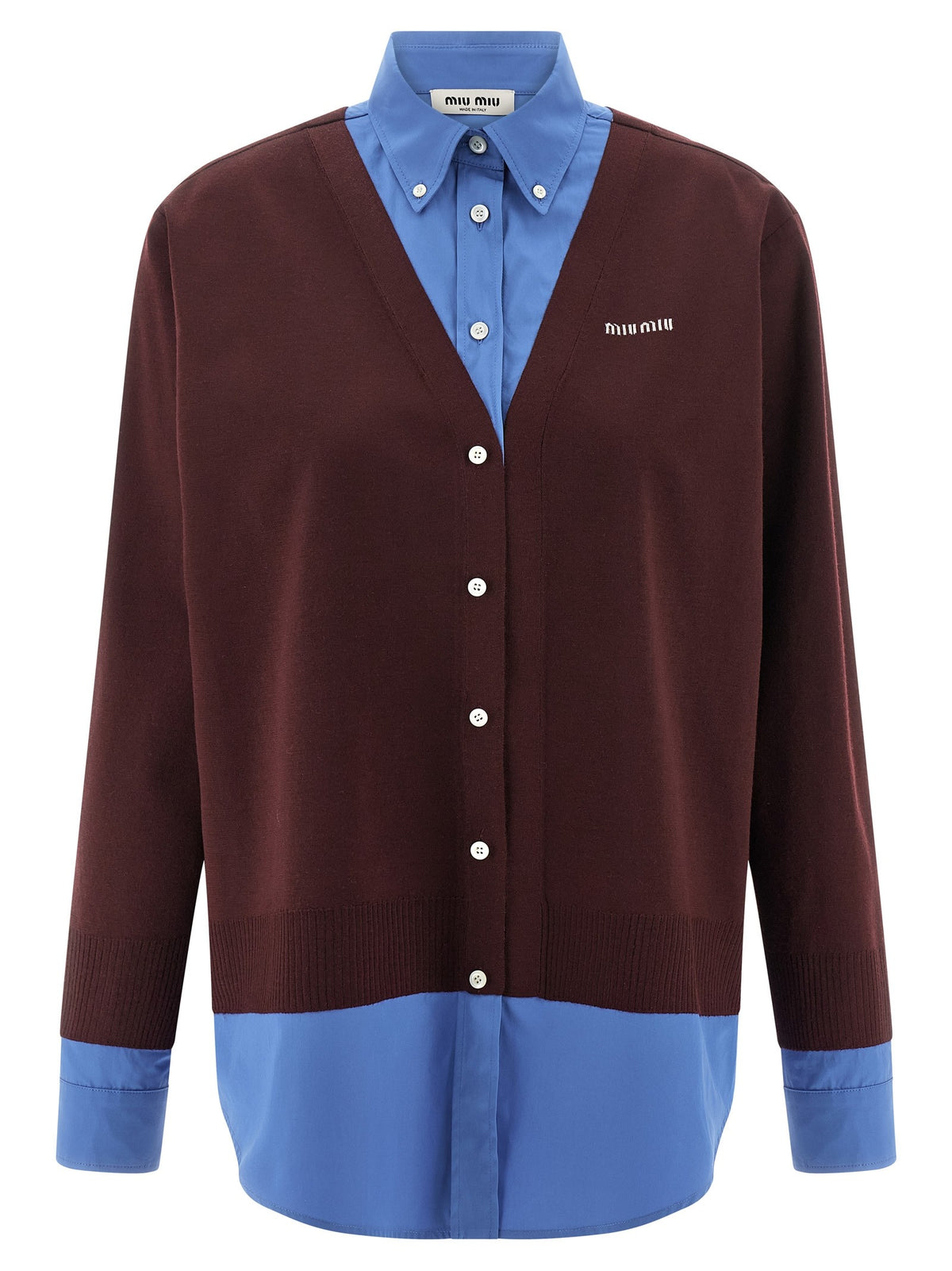 Miu Miu - Poplin and cashmere shirt