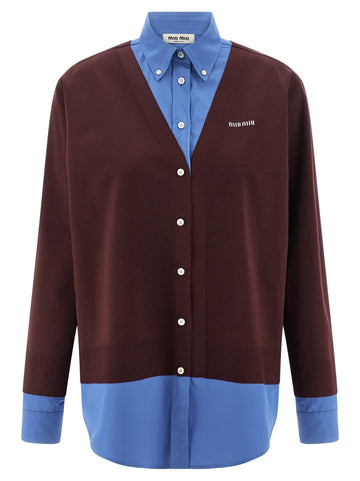Miu Miu - Poplin and cashmere shirt