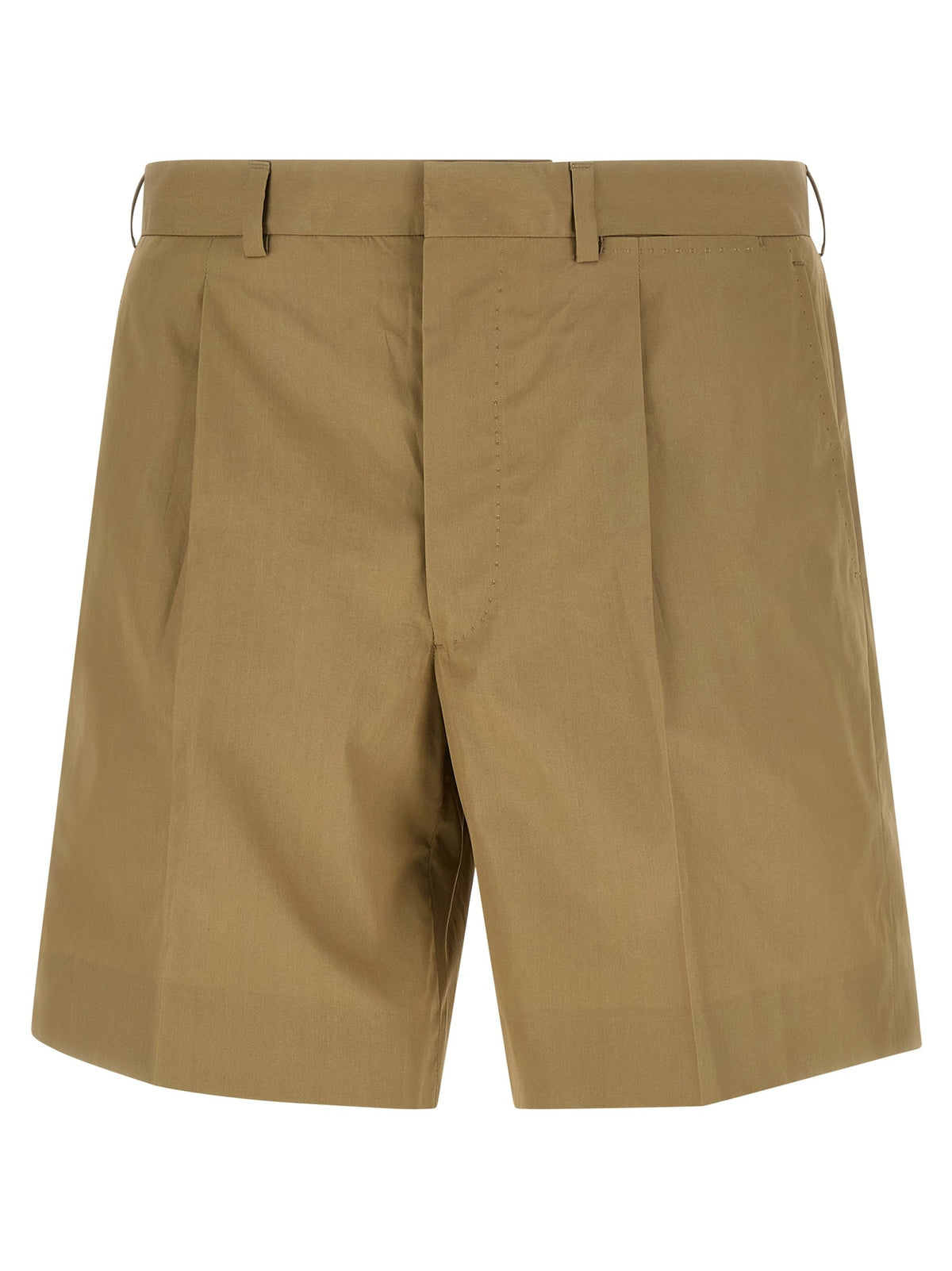 PRADA - Poplin bermuda shorts beige