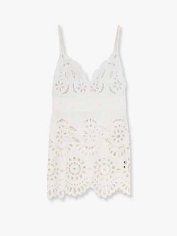 Dolce & Gabbana Poplin mini dress with cut out embroidery