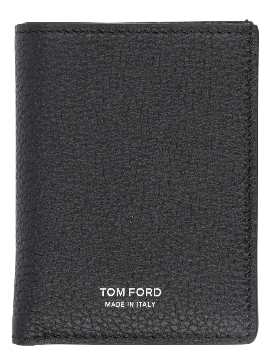 TOM FORD - Grain Leather Folding Cardholder Black UNI