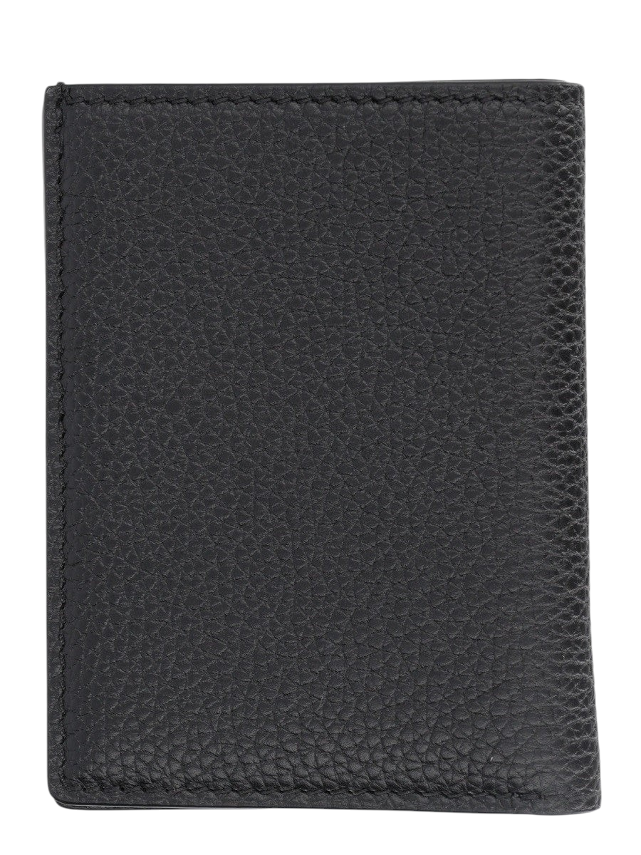 TOM FORD - Grain Leather Folding Cardholder Black UNI