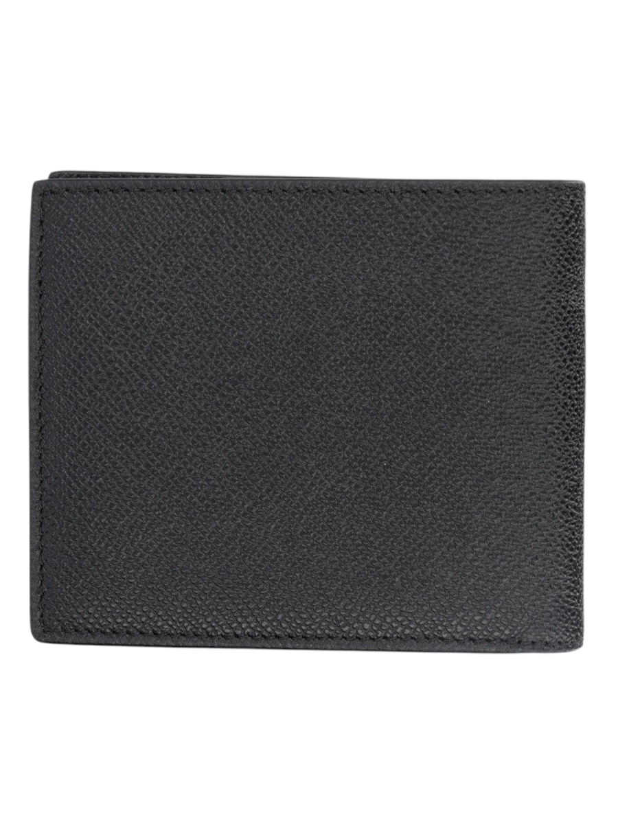 Klosmo TOM FORD black bi-fold wallet in textured calf leather with a minimalist design