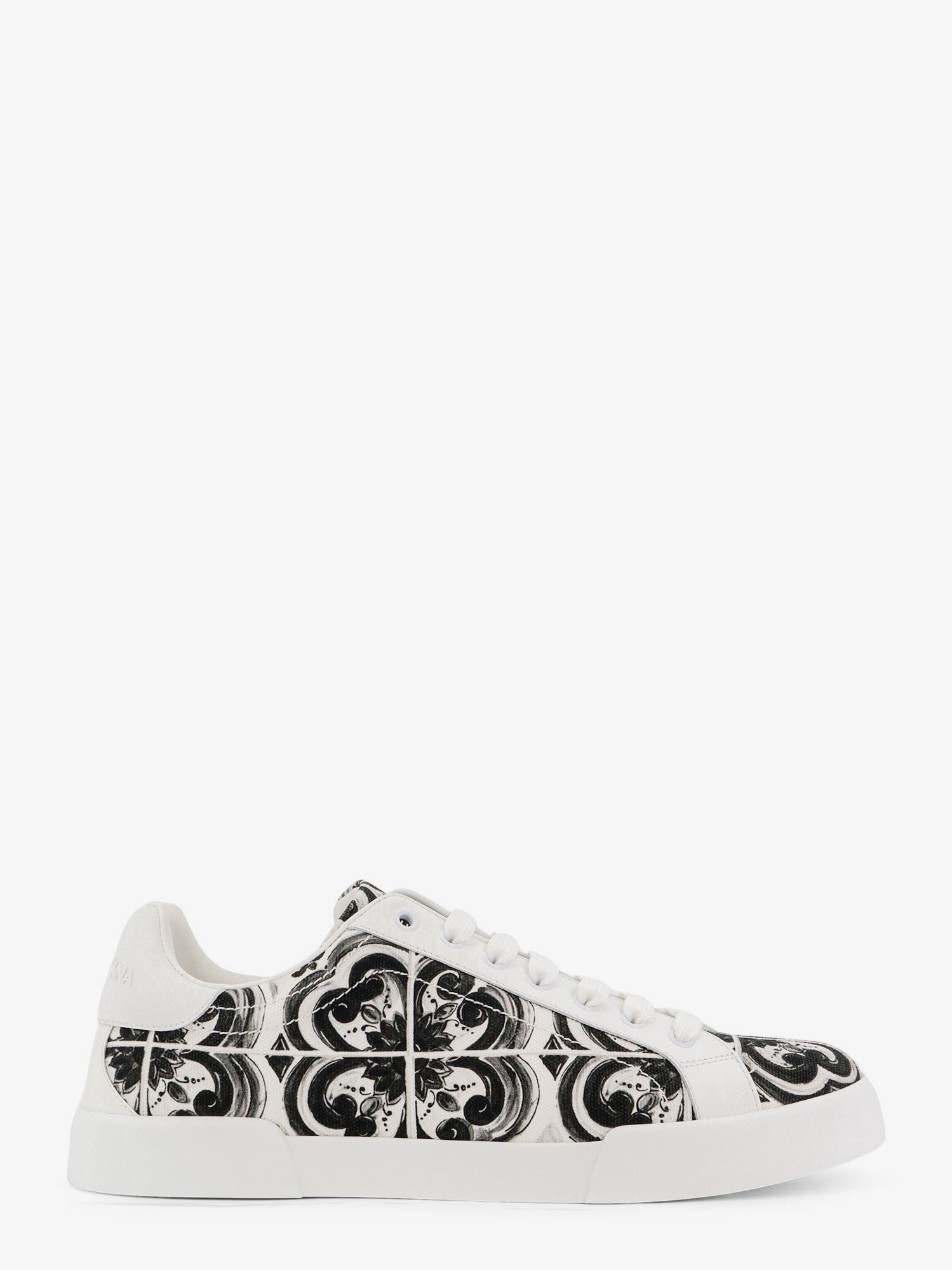 Portofino canvas sneakers with Maiolica print