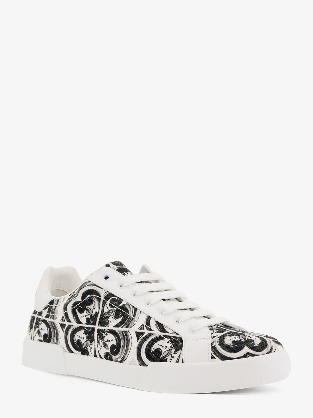 Portofino canvas sneakers with Maiolica print