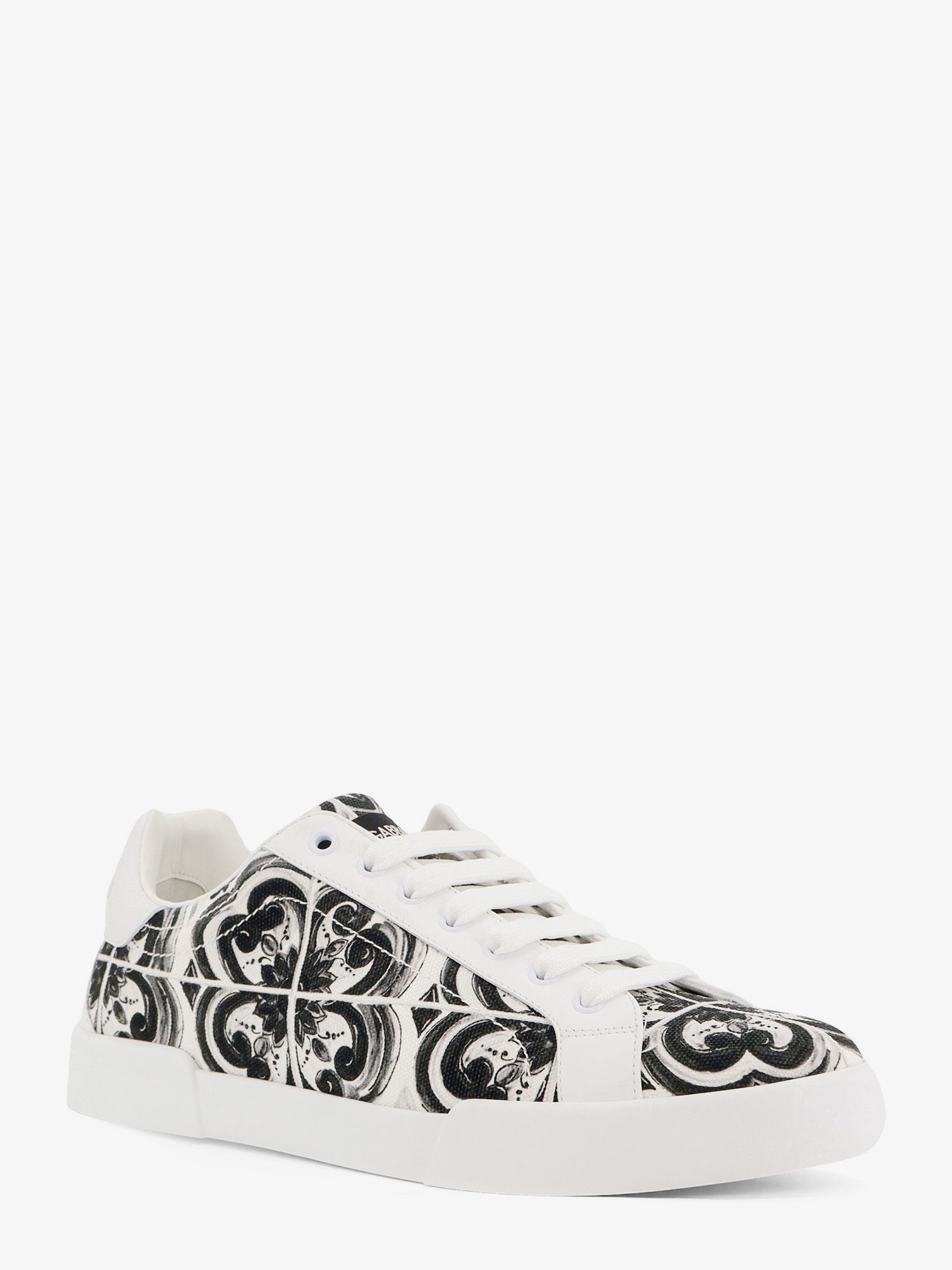 Portofino canvas sneakers with Maiolica print