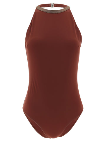Brunello Cucinelli - 'Precious Collar' one-piece swimsuit