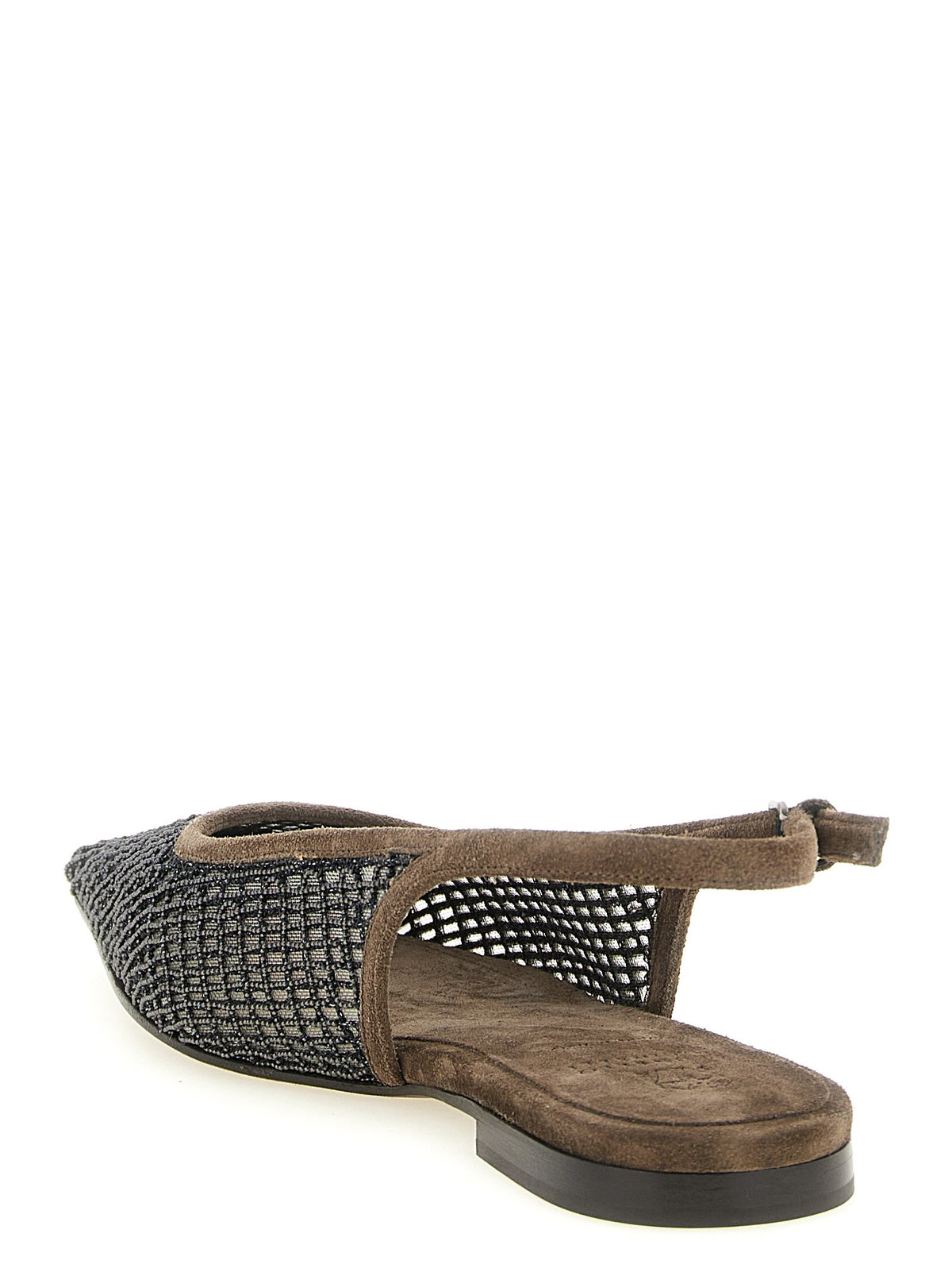 Brunello Cucinelli - 'Precious Net Embroidery' slingback
