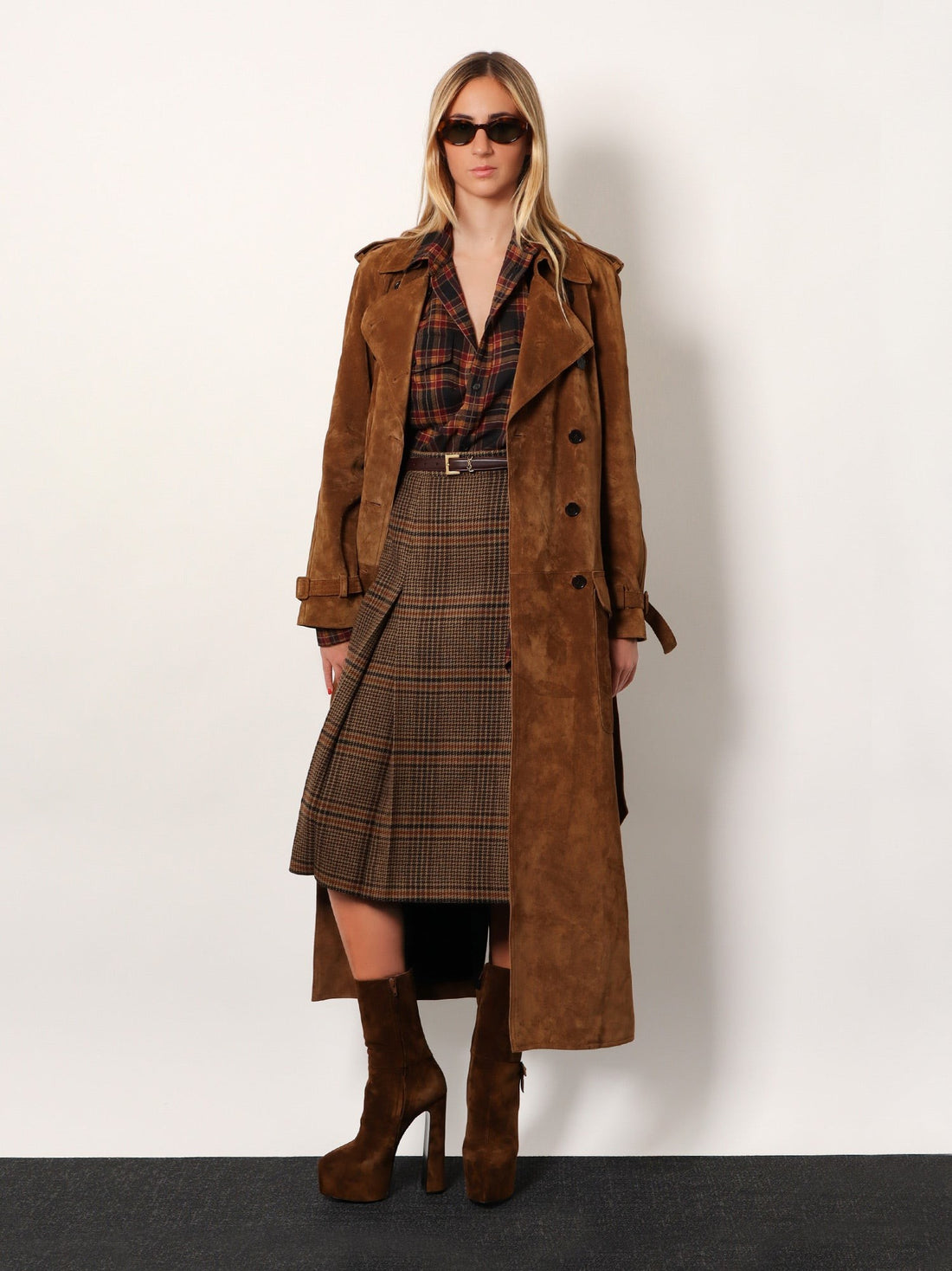 Prince of Wales certified virgin wool skirt