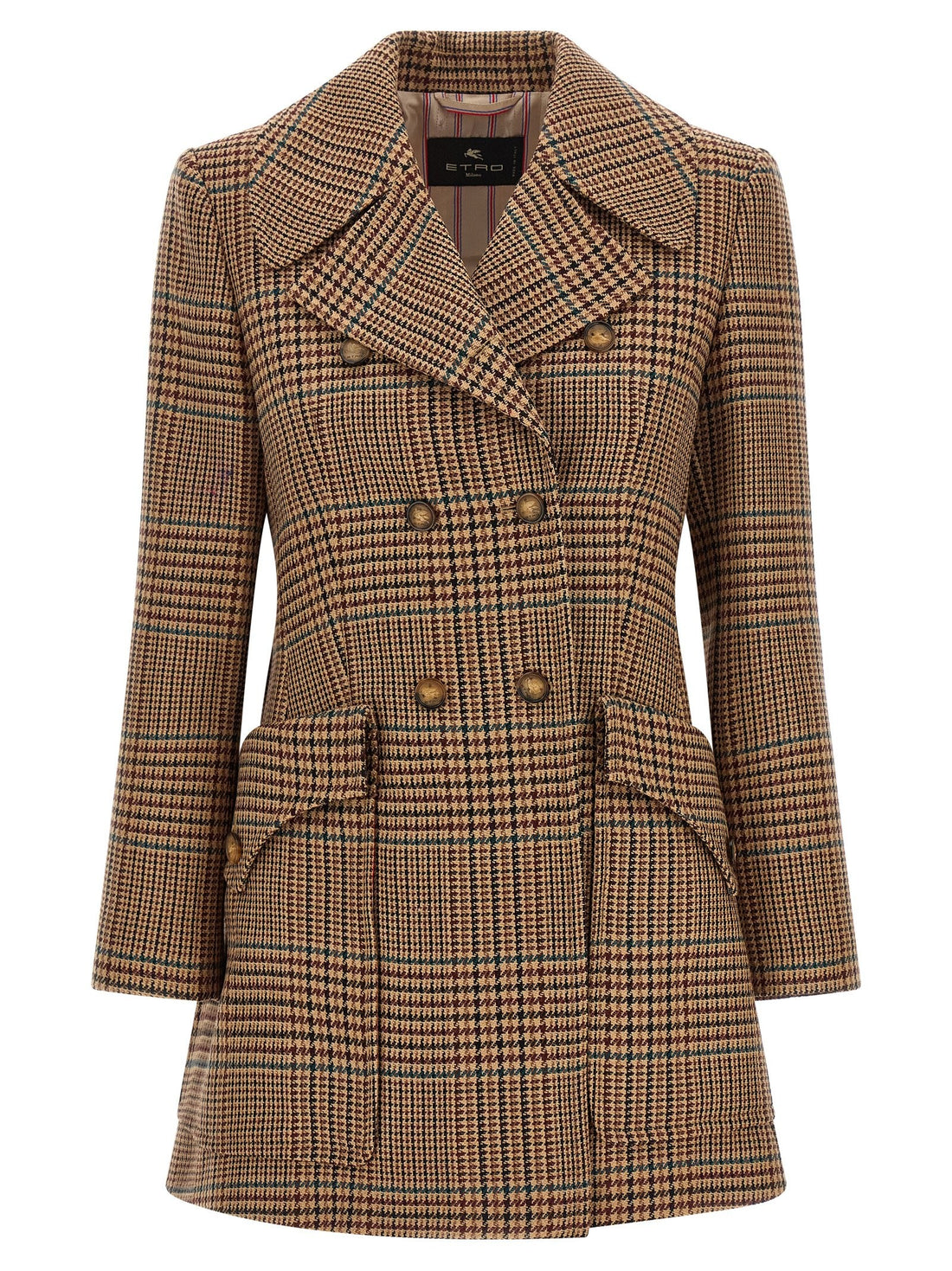 Etro - Prince of Wales coat Brown 42 IT