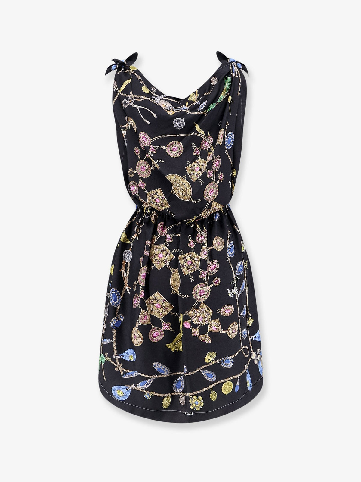 Versace - Printed silk twill midi dress