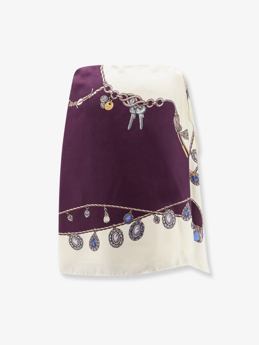 Versace - Printed silk twill miniskirt Burgundy