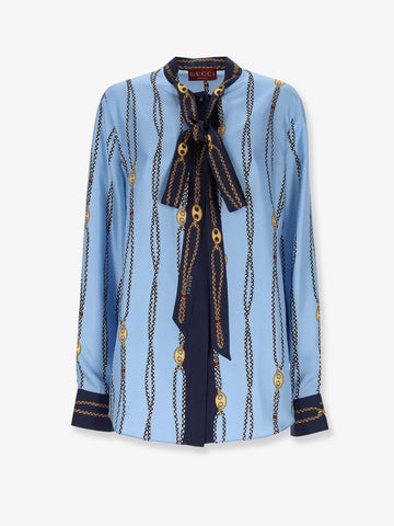 Gucci Printed silk twill shirt