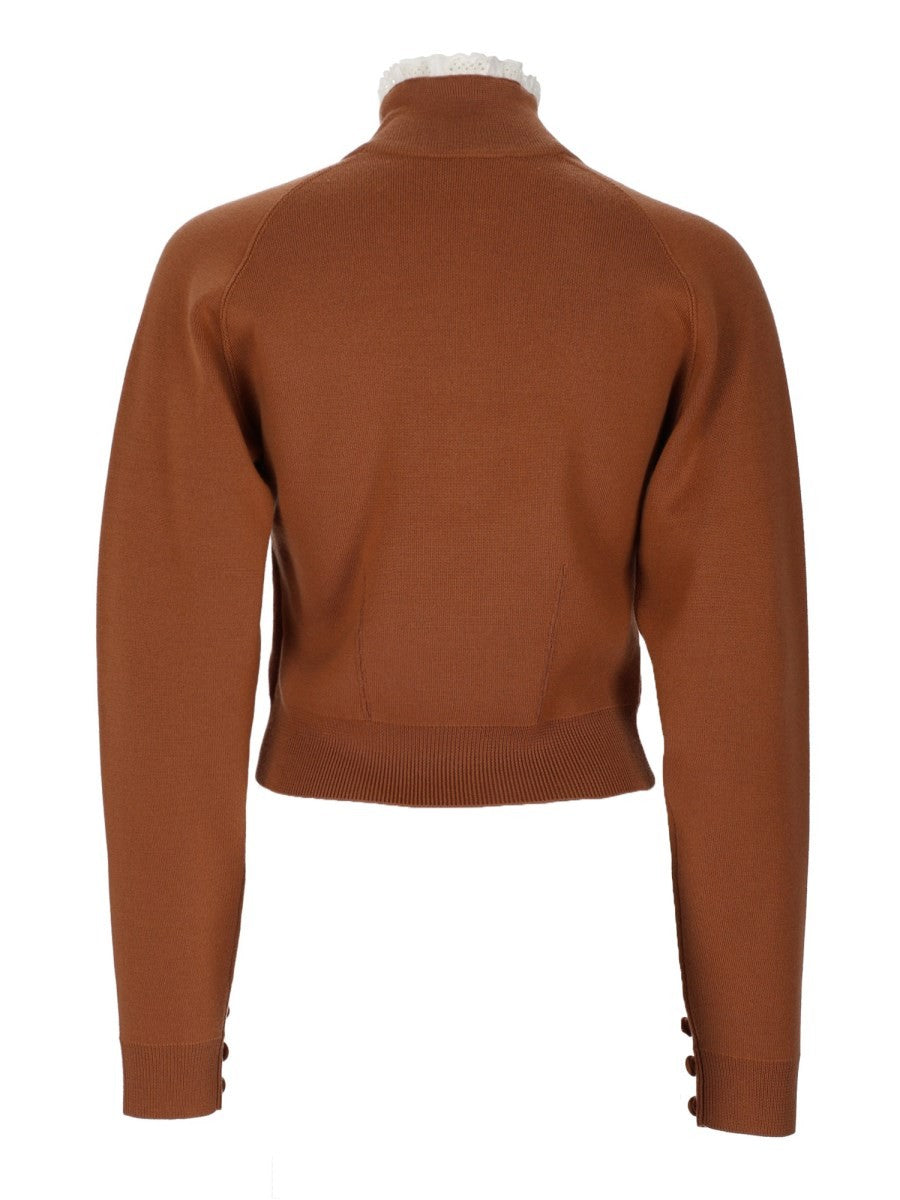 CHLOÉ - PULLOVER A COLLO ALTO IN MAGLIA DI LANA E PIZZO pullover-a-collo-alto-in-maglia-di-lana-e-pizzo_ce676081-6b23-450f-bdda-31bacdee70a7