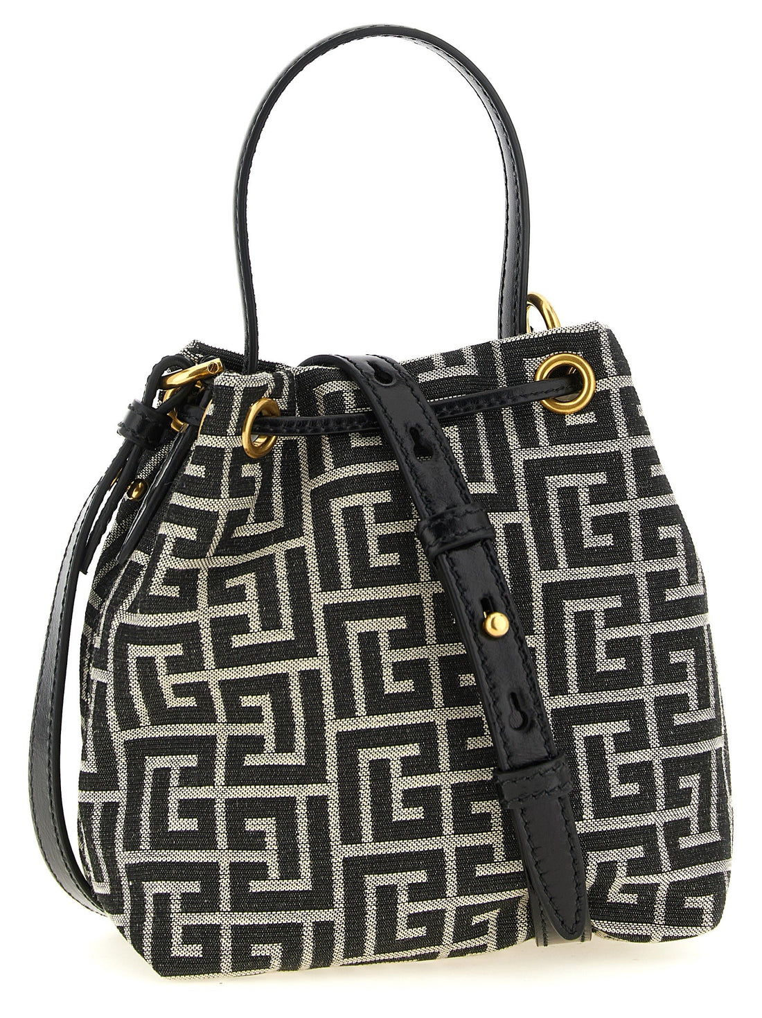 Balmain - 'Pulse' mini bucket bag White Black U
