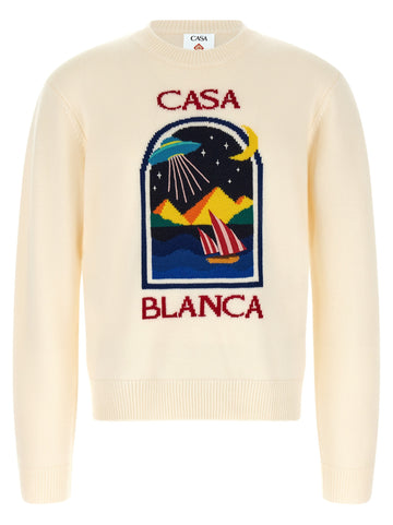 CASABLANCA - 'Pyramid Abduction' sweater White