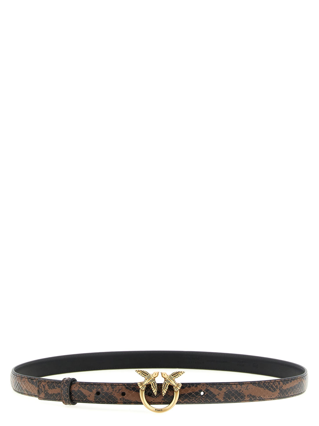 Pinko - Python print leather belt Brown