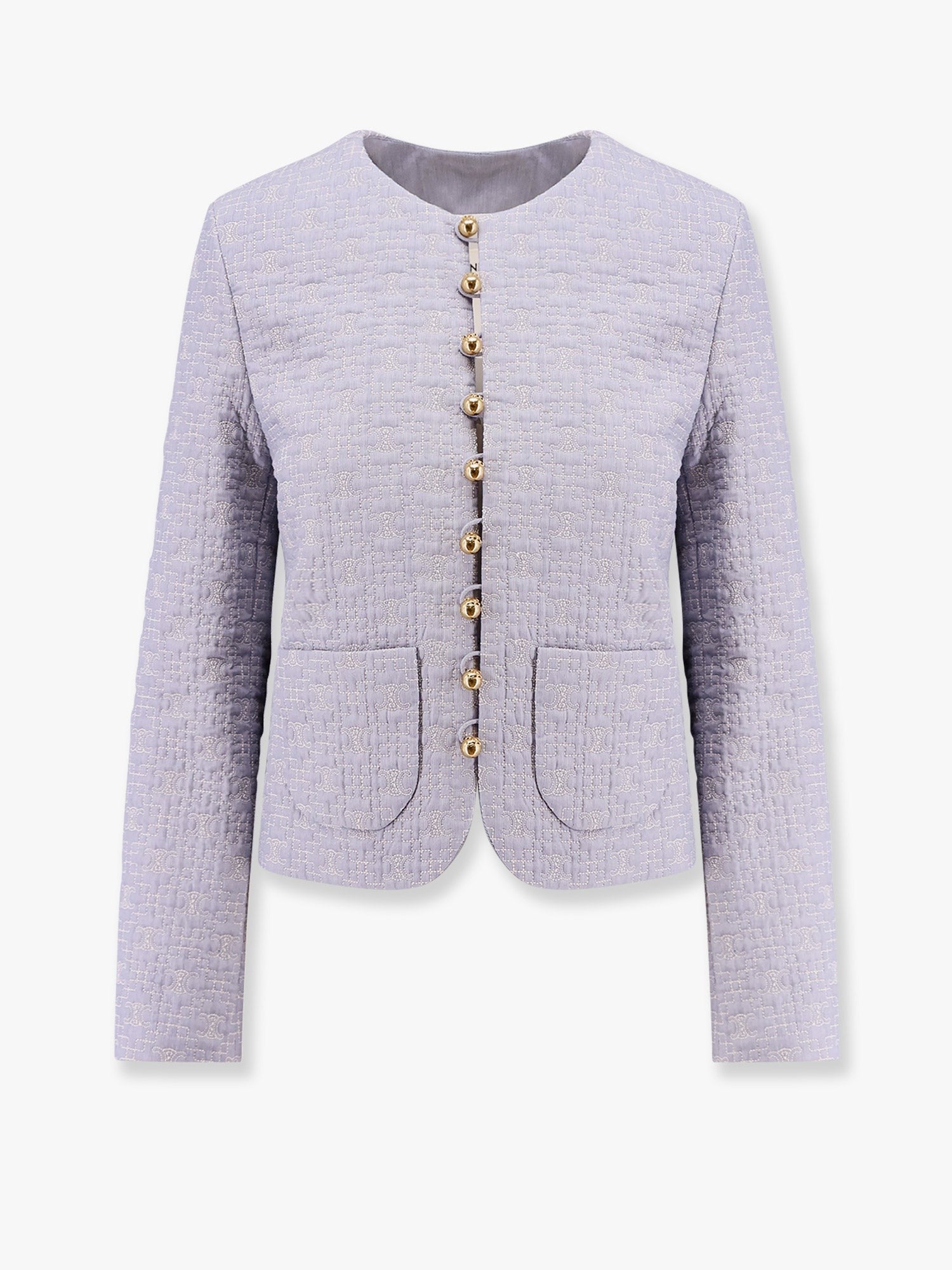 Quilted cotton blazer with triomphe motif