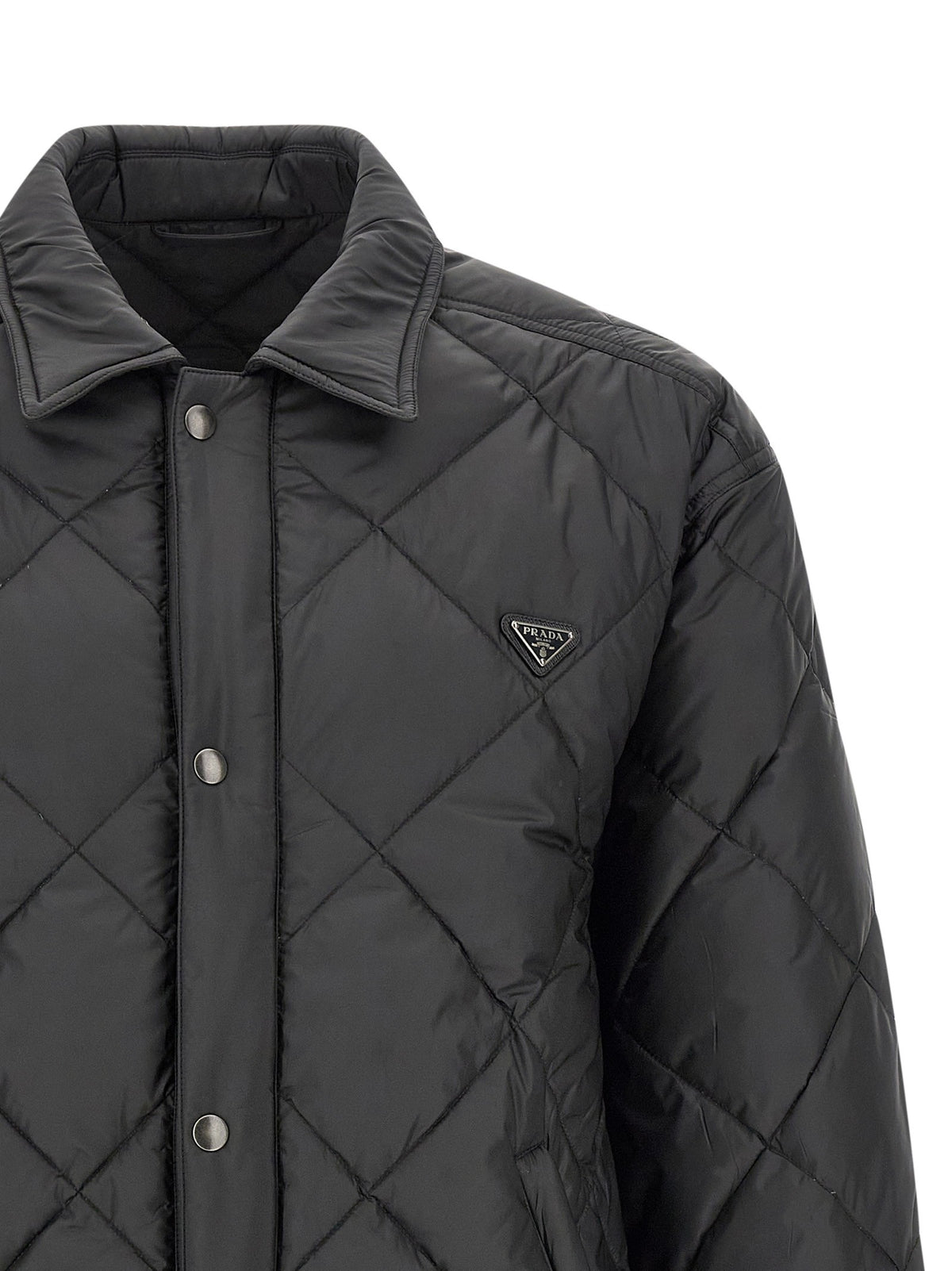 PRADA - Quilted down jacket with logo