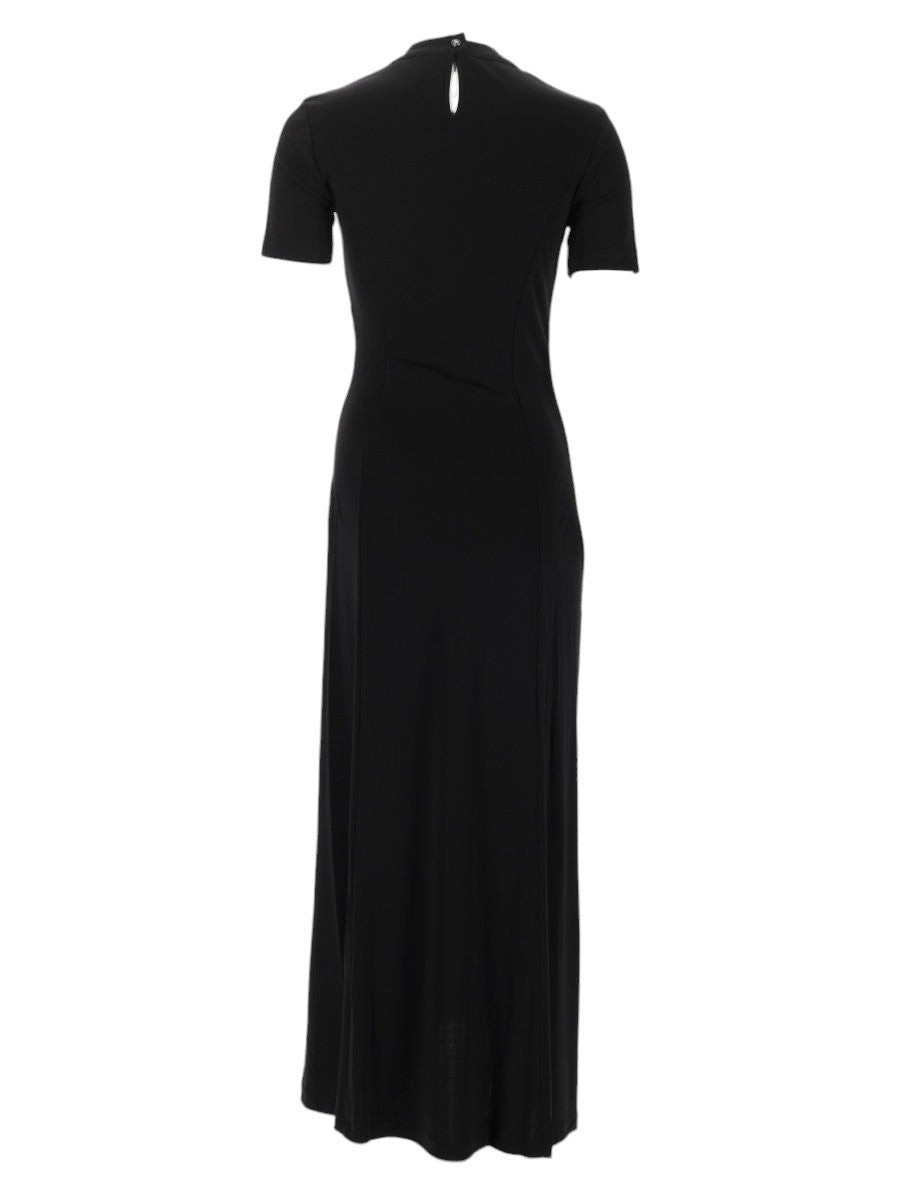 RABANNE - Draped Jersey Maxi Dress - Black rabanne-draped-jersey-maxi-dress-black-back-jpg