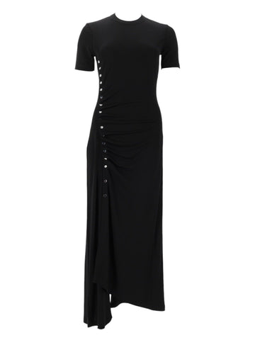 RABANNE - Draped Jersey Maxi Dress - Black rabanne-draped-jersey-maxi-dress-black-front-jpg