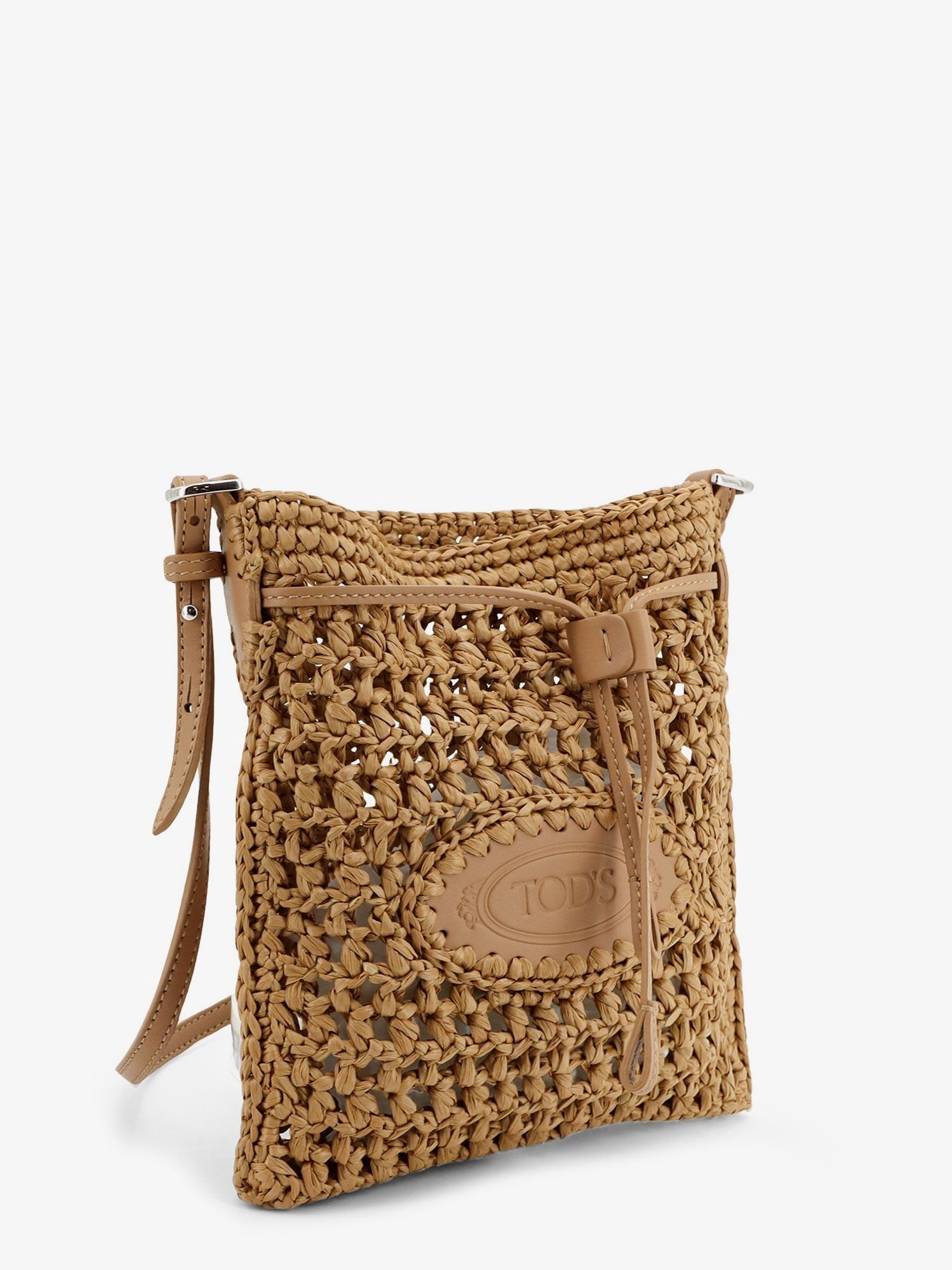 TOD'S TOD'S - Raffia bucket bag with crochet motif
