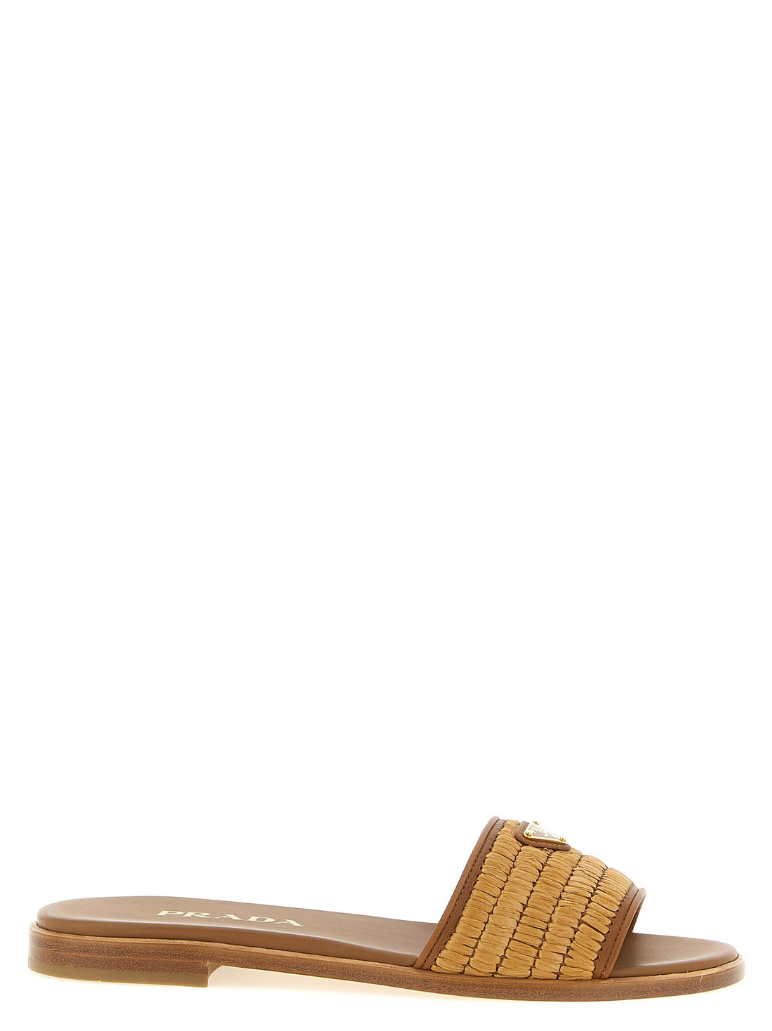 PRADA - Raffia slides Brown