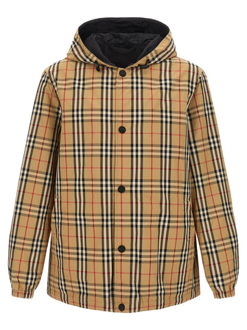 Burberry 'Rainford' reversible jacket beige check pattern, double side.