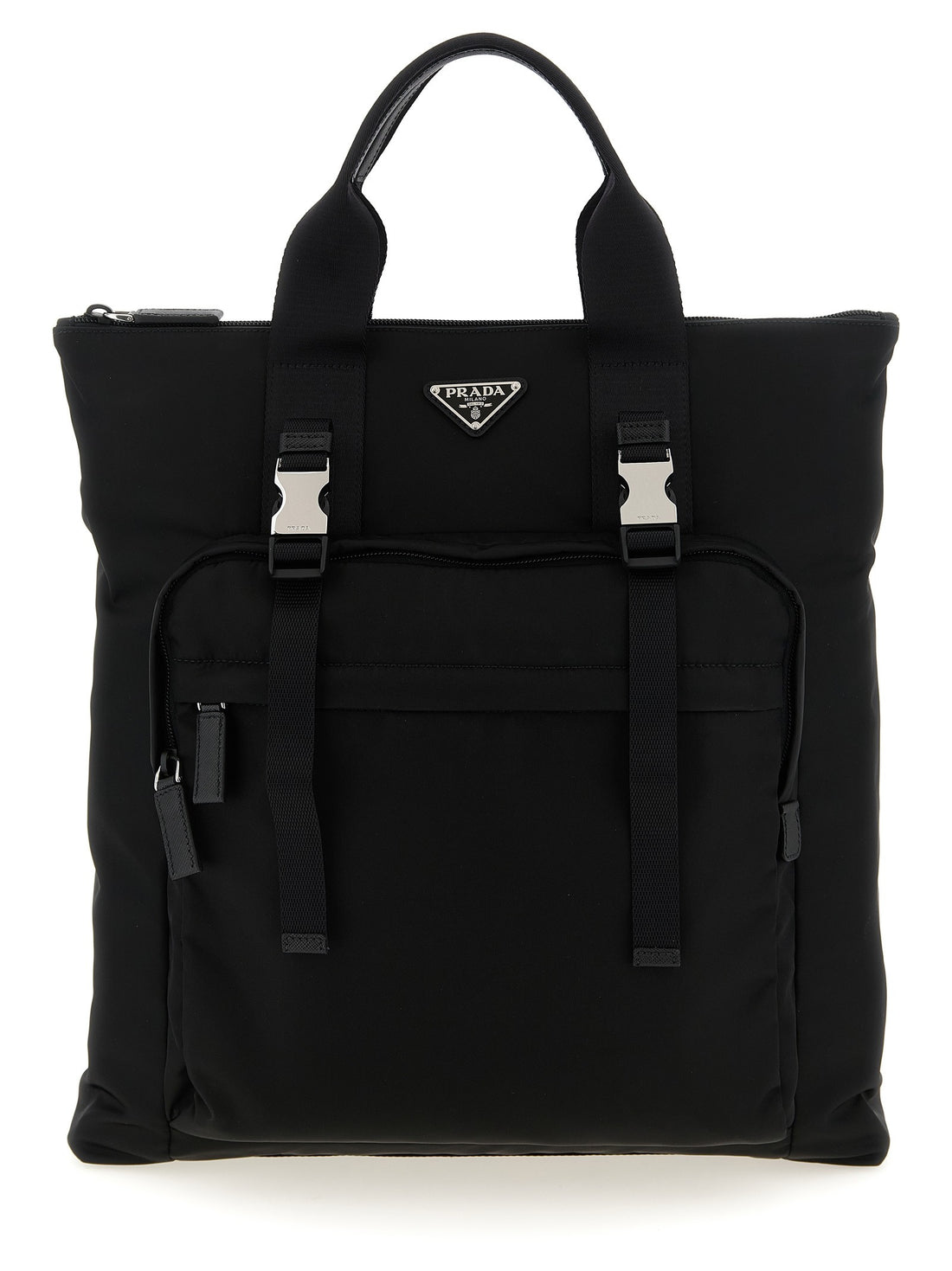 PRADA - Re-Nylon and Saffiano backpack shopping bag Black U
