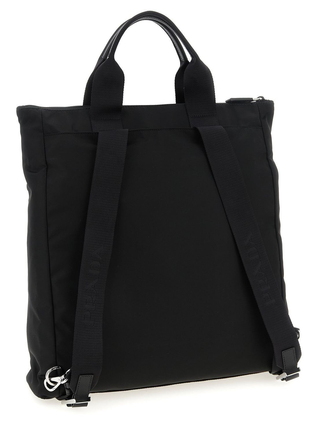 PRADA - Re-Nylon and Saffiano backpack shopping bag Black U
