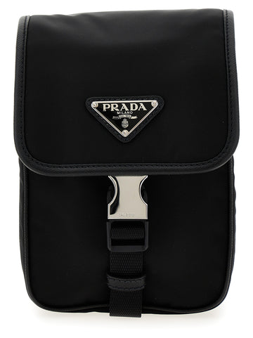 PRADA - Re-Nylon logo crossbody bag Black U