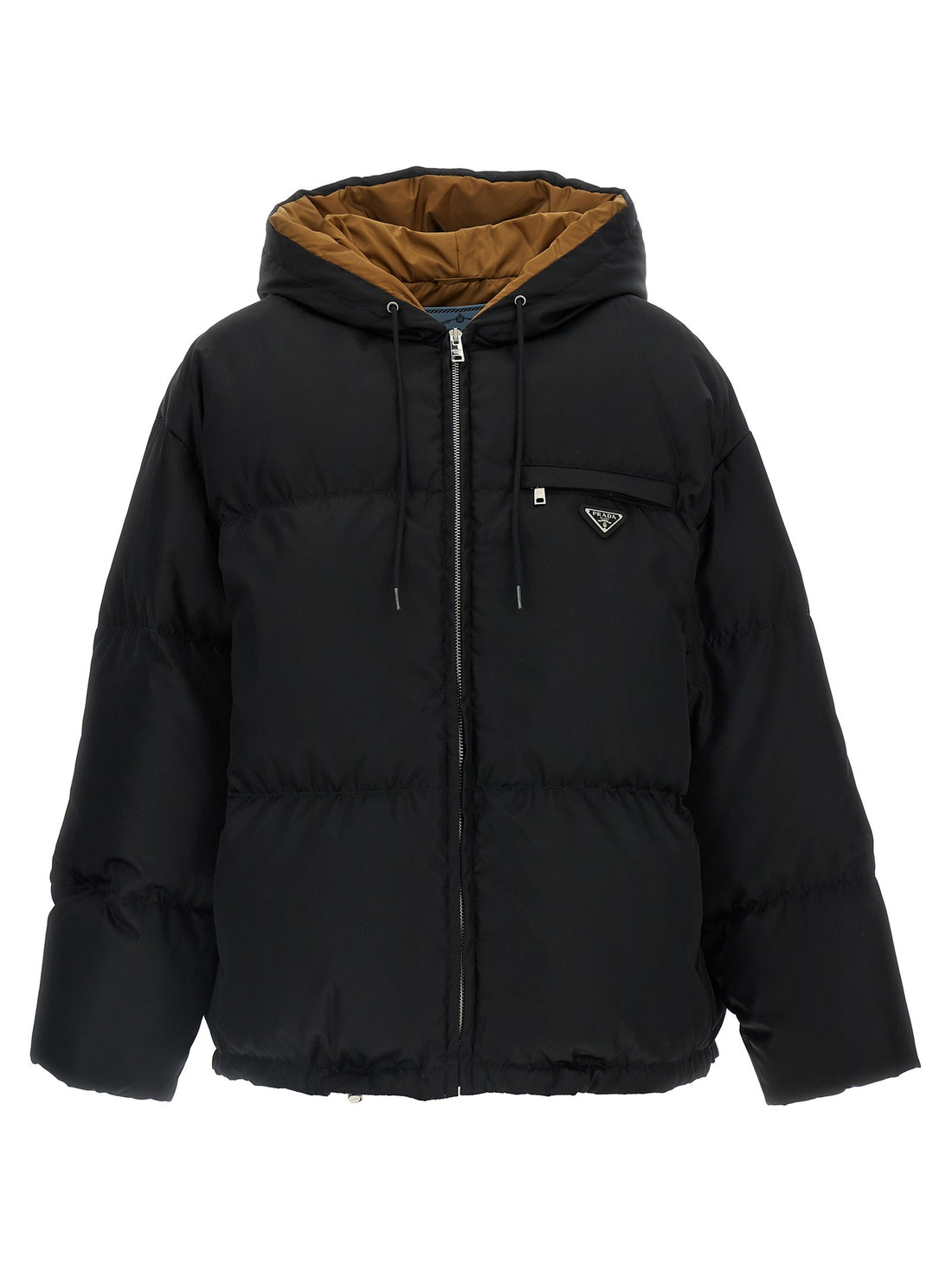PRADA - Re-Nylon maxi down jacket Black