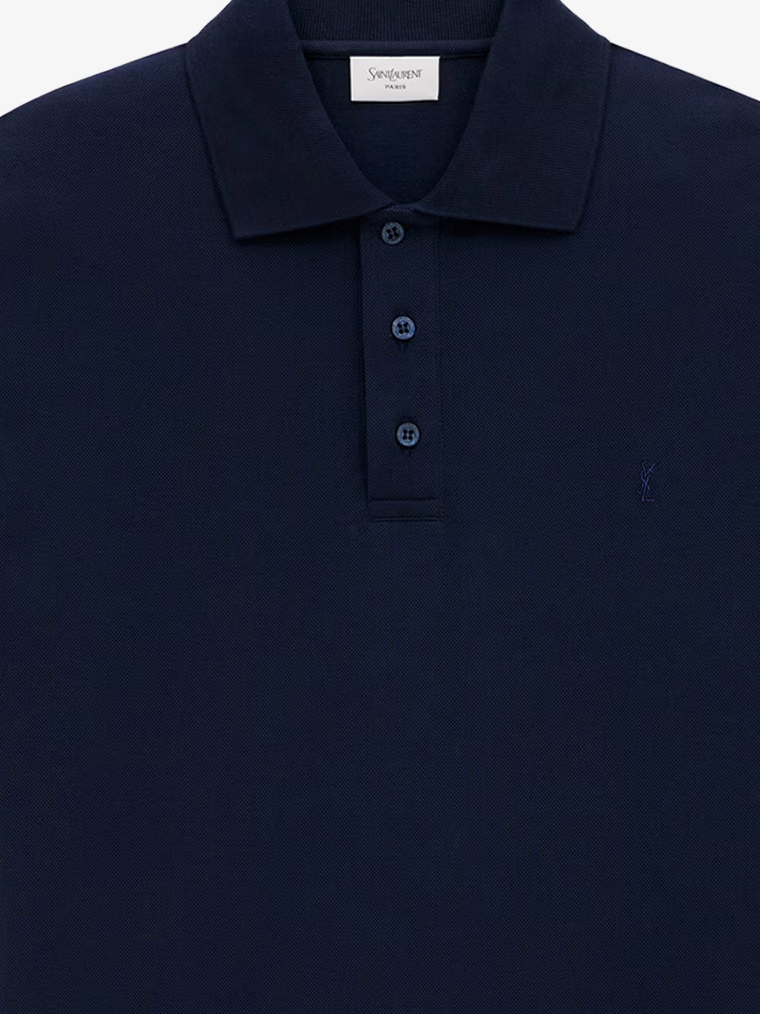Saint Laurent - Recycled material polo shirt with Cassandre embroidery