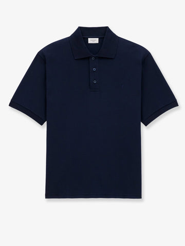 Saint Laurent - Recycled material polo shirt with Cassandre embroidery