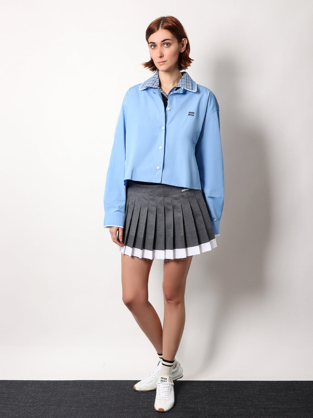 Recycled silk pleated skirt