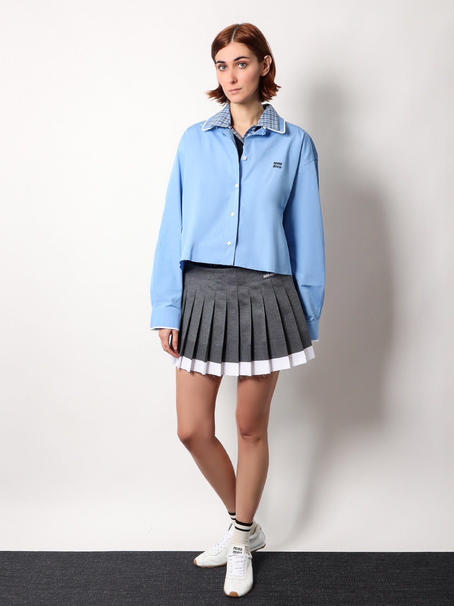 Recycled silk pleated skirt