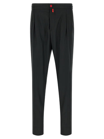 KITON - Red button pants gray